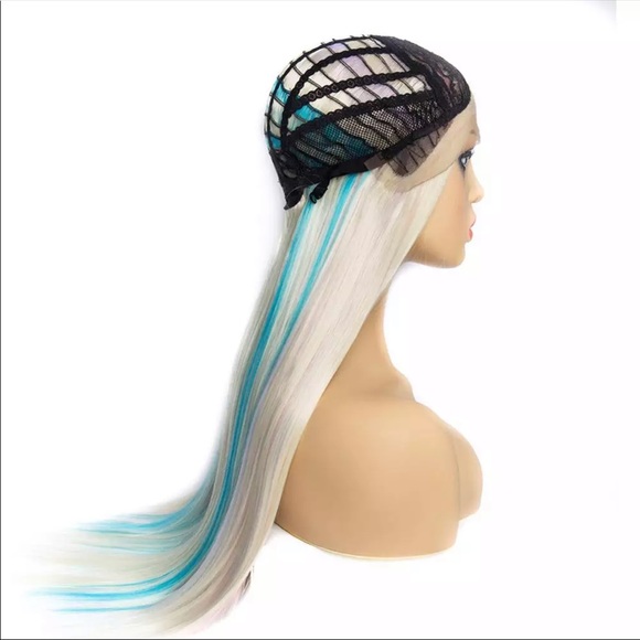 Blonde & pastel Long Straight Synthetic Lace Front - Picture 4 of 7